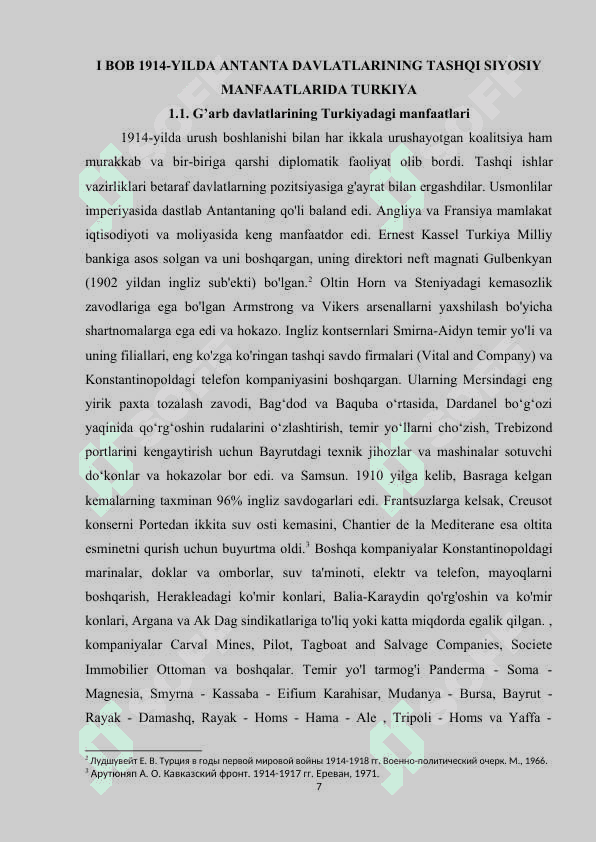 TURKIYA BIRINCHI JAHON URUSHI YILLARIDA 6