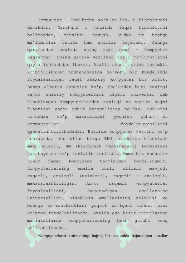 SHAXSIY KOMPYUTERLARNING TEXNIKAVIY TA’MINOTI 2