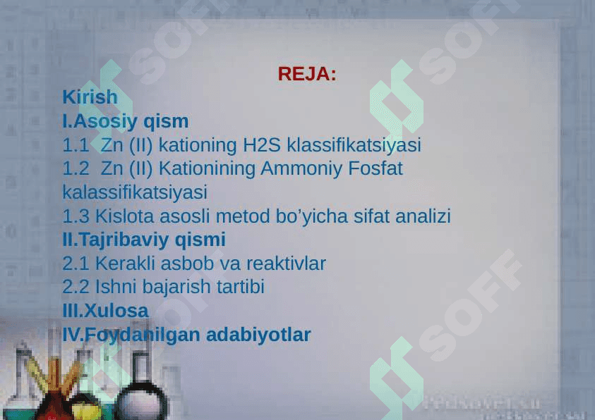 Rux (II) kationing analitik kimyosi 2