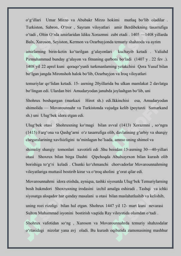 TEMURIYLAR DAVRIDA O’RTA OSIYO TARIXIY GEOGRAFIYASI 6