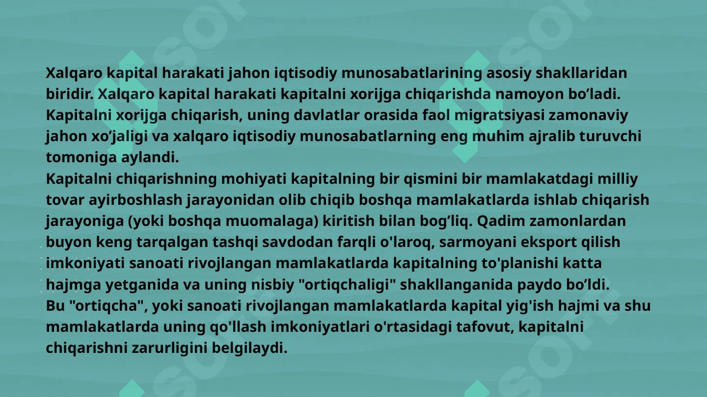 Xalqaro kapital migratsiyasi 2