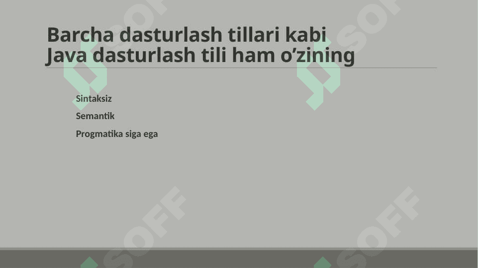 Java dasturlash tili. 2