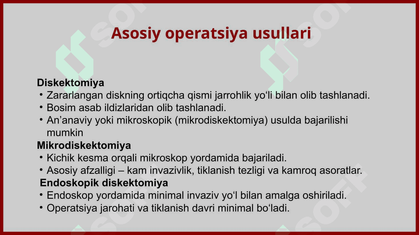Orqa miya churralarida operatsiyalar 5