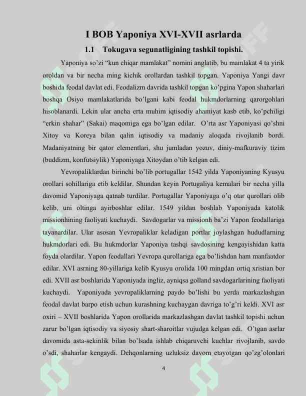 XVI-XVIII asrlarda Yaponiya 4