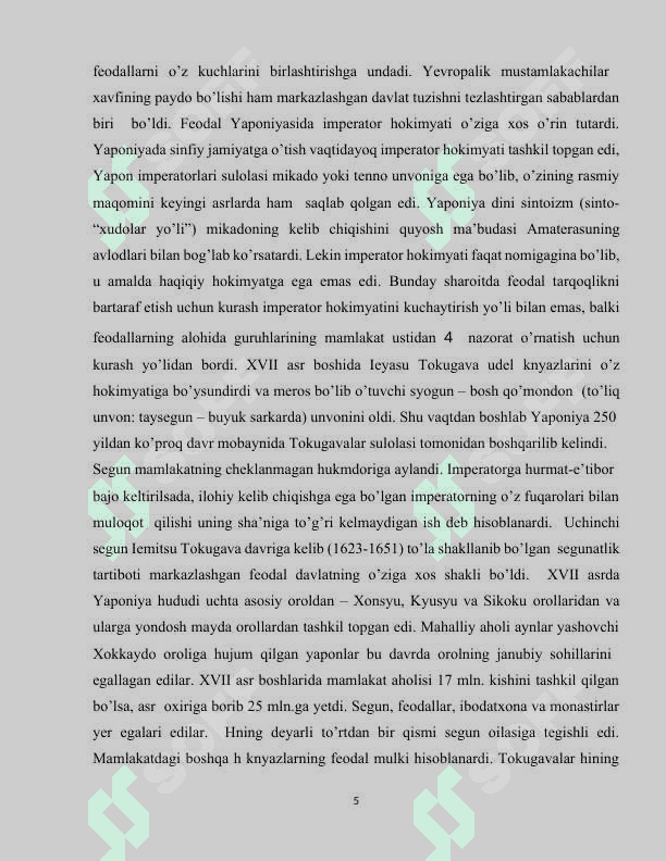 XVI-XVIII asrlarda Yaponiya 5