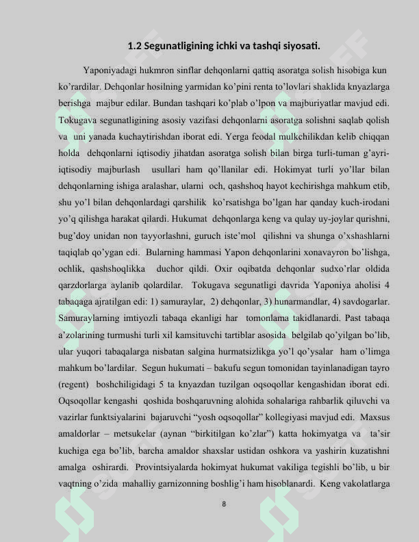 XVI-XVIII asrlarda Yaponiya 8