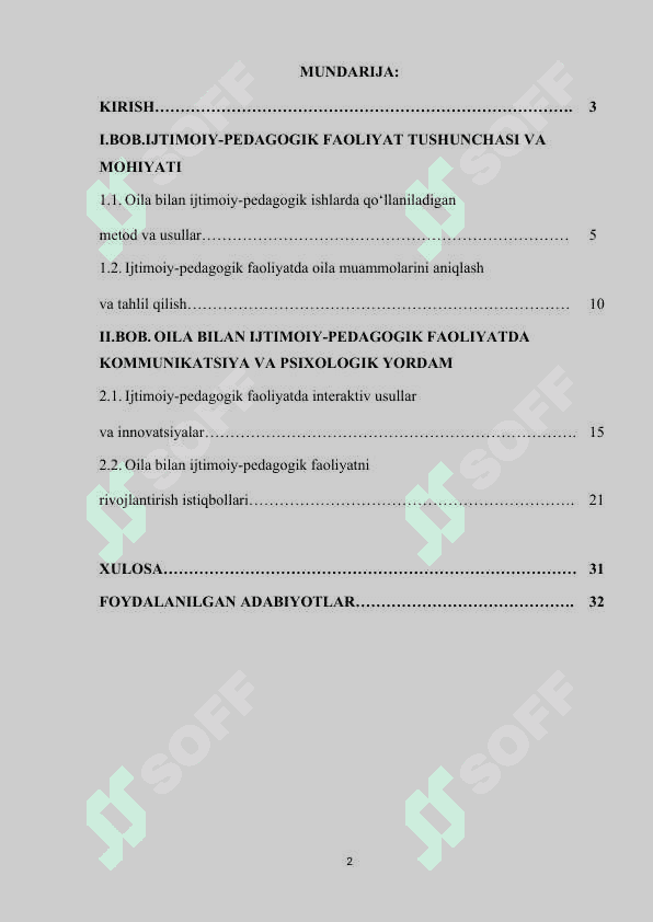 OILA BILAN IJTIMOIY-PEDAGOGIK FAOLIYAT. 2
