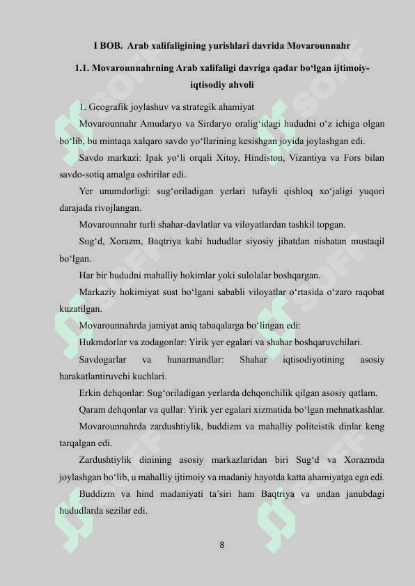 Arab xalifalifining Movarounnahrdagi siyosati 8
