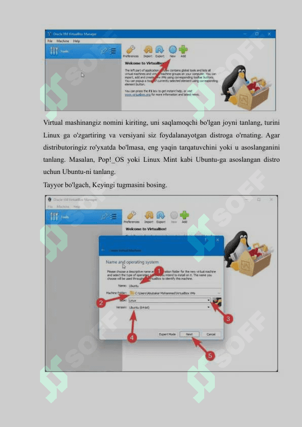 Linux OT (Ubuntu distributive) ni virtual mashinaga (Virtual Box, VMware) o'rnatish 4