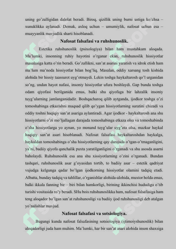 Estetik nafosati falsafasi. 8