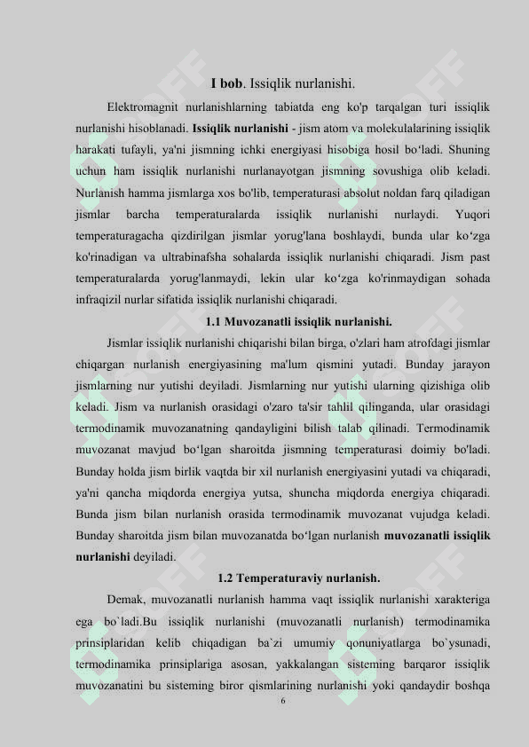 Issiqlikdan nurlanish qonunlari 6