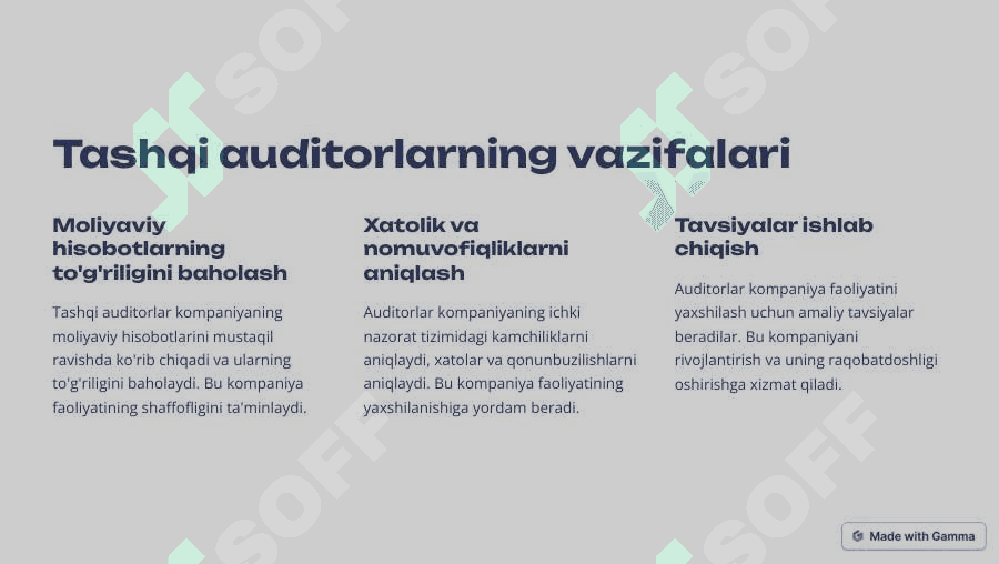 Korporativ boshqaruv tizimida nazorat: tashqi auditor 3