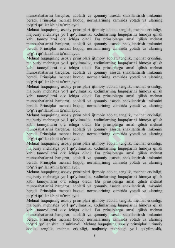 Mehnat huquqi prinsiplari va manbalari 5