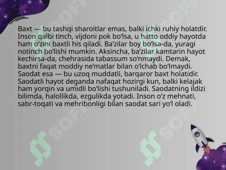 Baxt saodat tushunchasi 3