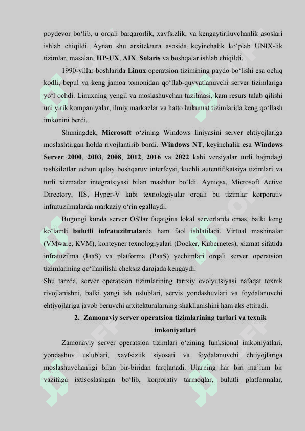 Server operatsion tizimlari 7