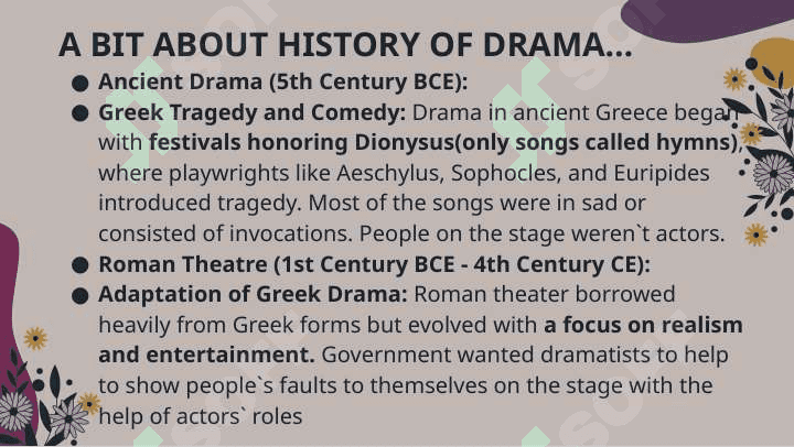 Genre outline: DRAMA 5