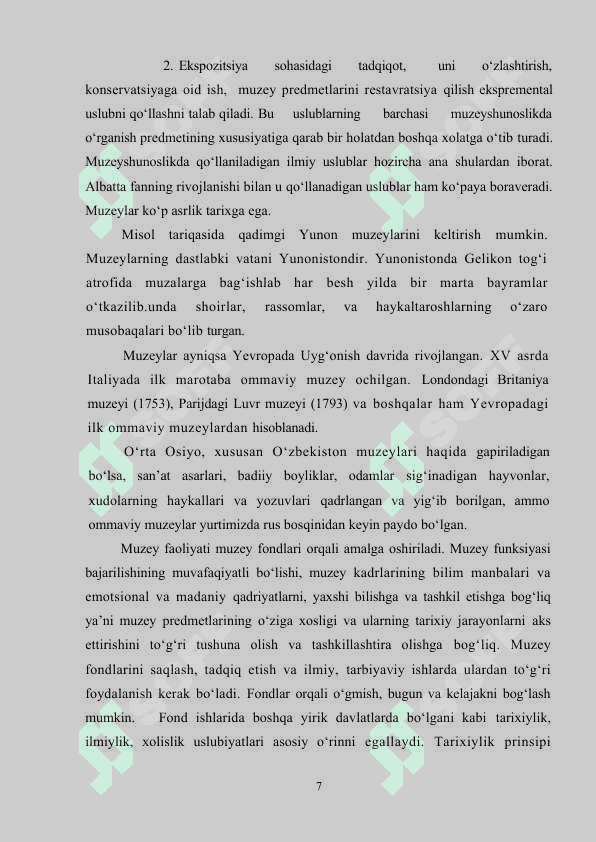 TERMIZ ARXEOLOGIYA MUZEYI TARIXI 7