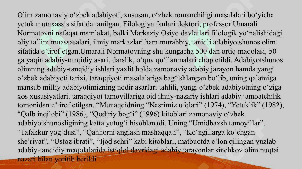 U.Normatov qaxxorshunos olim 4
