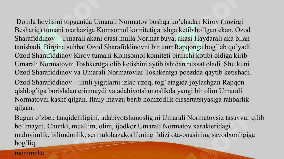 U.Normatov qaxxorshunos olim 7