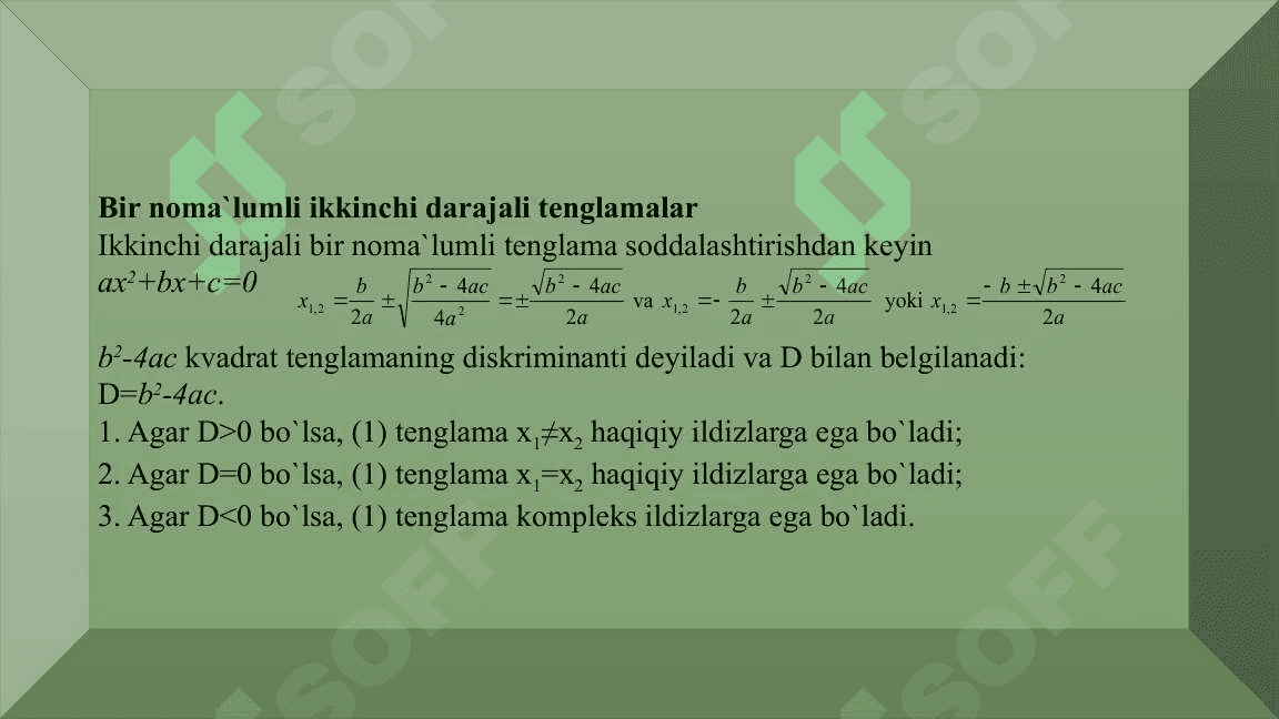 Tenglamalar mavzusini o'qitish metodikasi 8