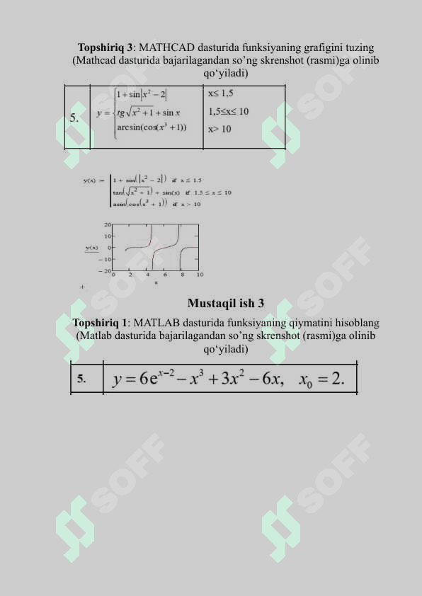 Mustaqil ish mathcad maple c++ blok sxema 2