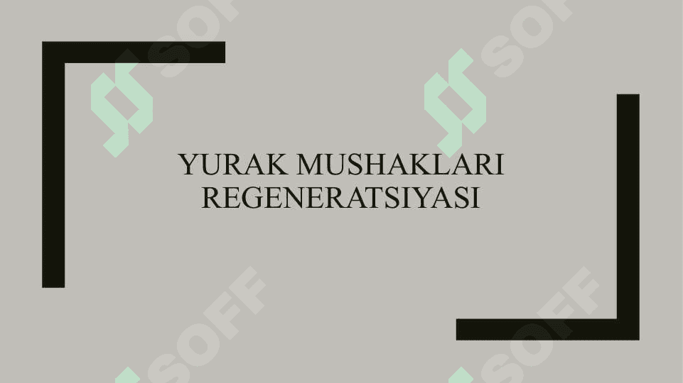 Yurak mushaklari regeneratsiyasi 2