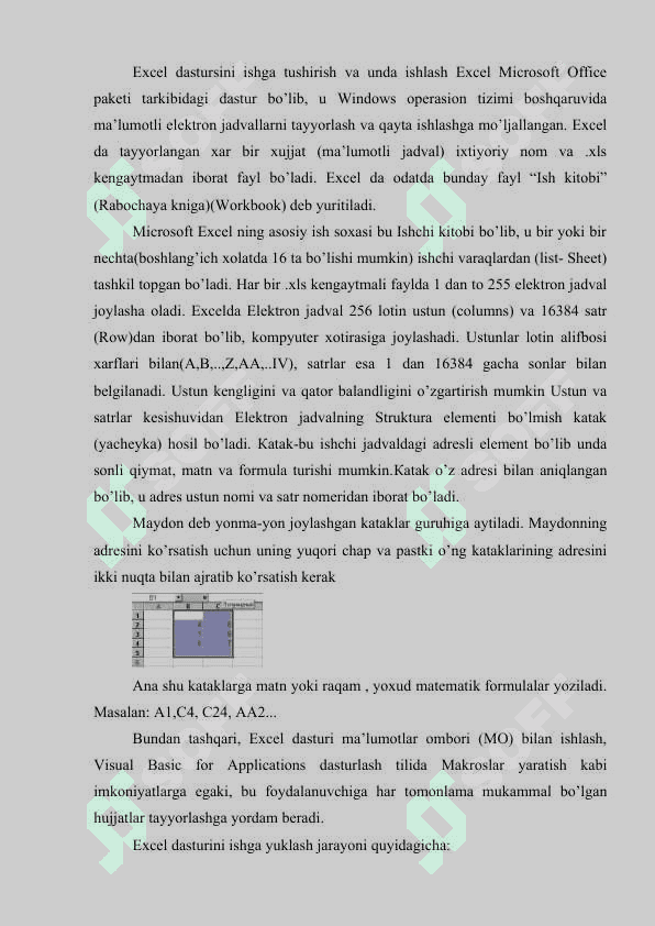 MS Excel dasturida sohaga oid sonli ma’lumotiar biian ishlash. 4