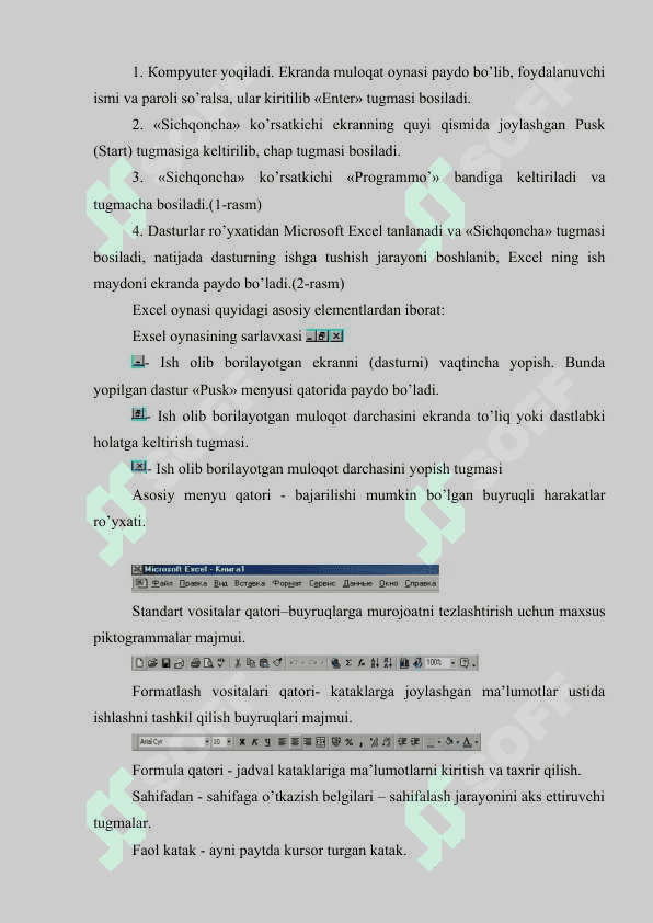 MS Excel dasturida sohaga oid sonli ma’lumotiar biian ishlash. 5
