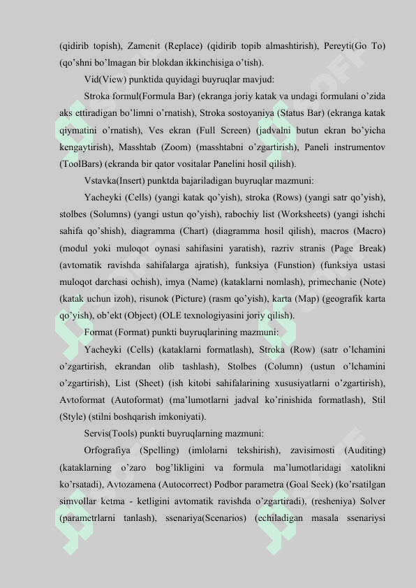 MS Excel dasturida sohaga oid sonli ma’lumotiar biian ishlash. 7