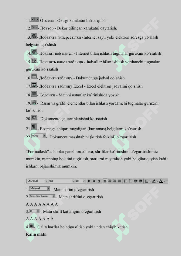 MS Word dasturida hujjatlarni tahrirlash va formatlash. 8