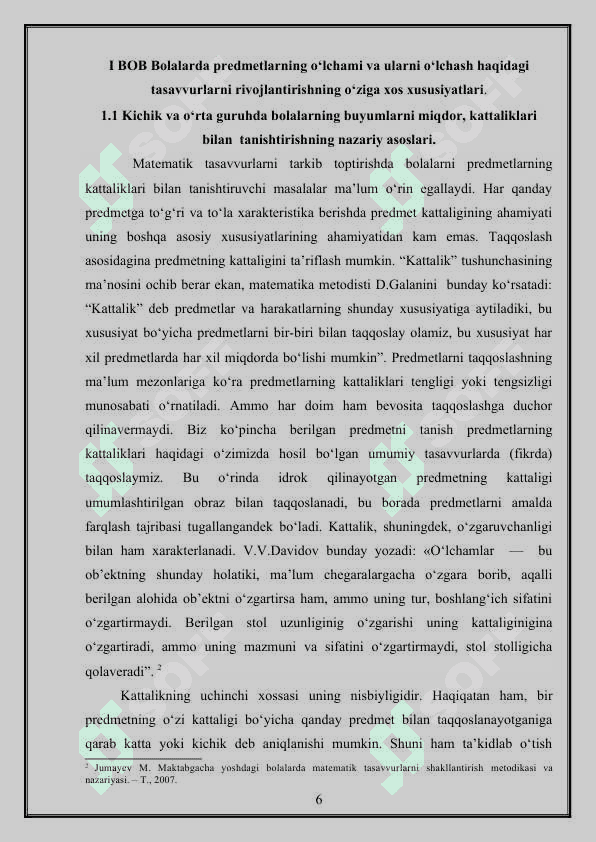 Bolalarda predmetlarning o‘lchami va ularni o‘lchash haqidagi tasavvurlarni rivojlantirishga qaratilgan o‘yinlarni tashkil etish. 6