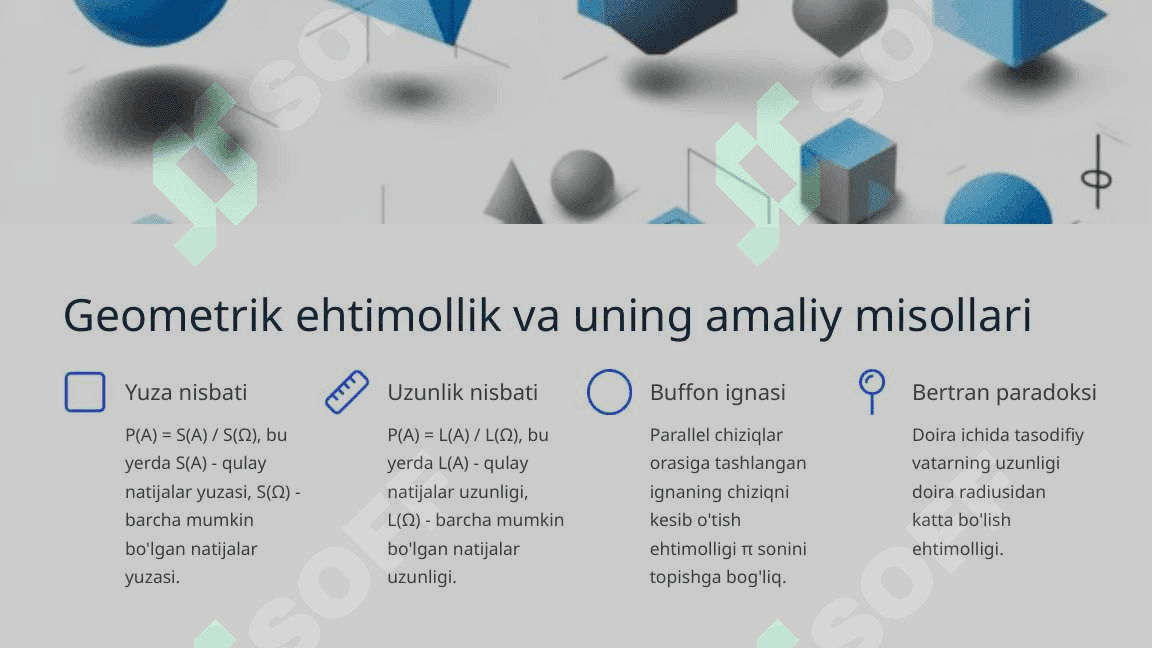 Tasodifiy hodisalar va ularning ehtimolligi haqida tushuncha 8