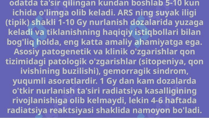 O'tkir nurlanish kasalligi 4