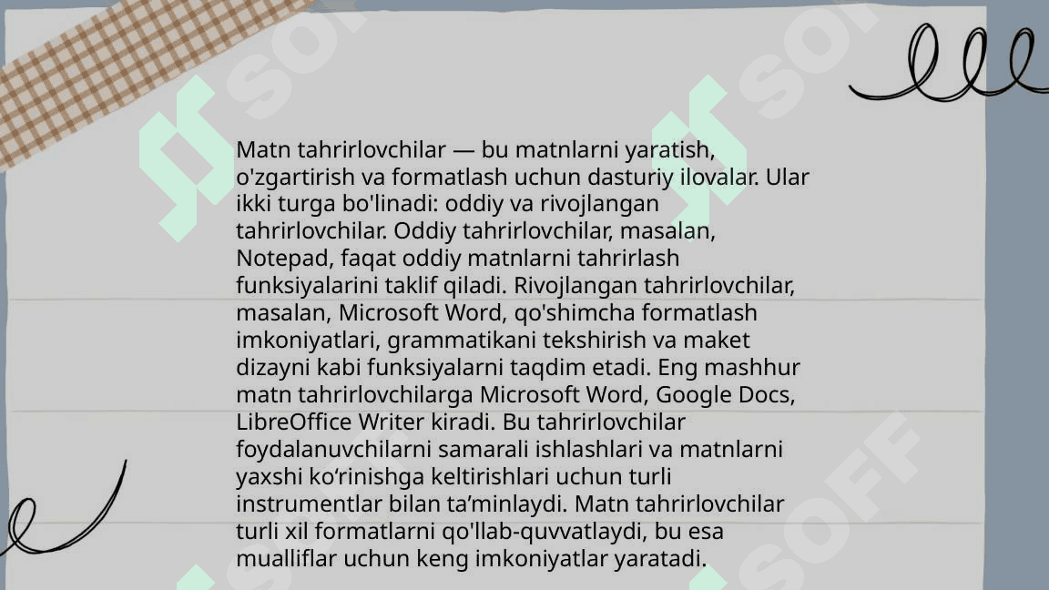 Matn hosil qiluvchi vositalari. 4