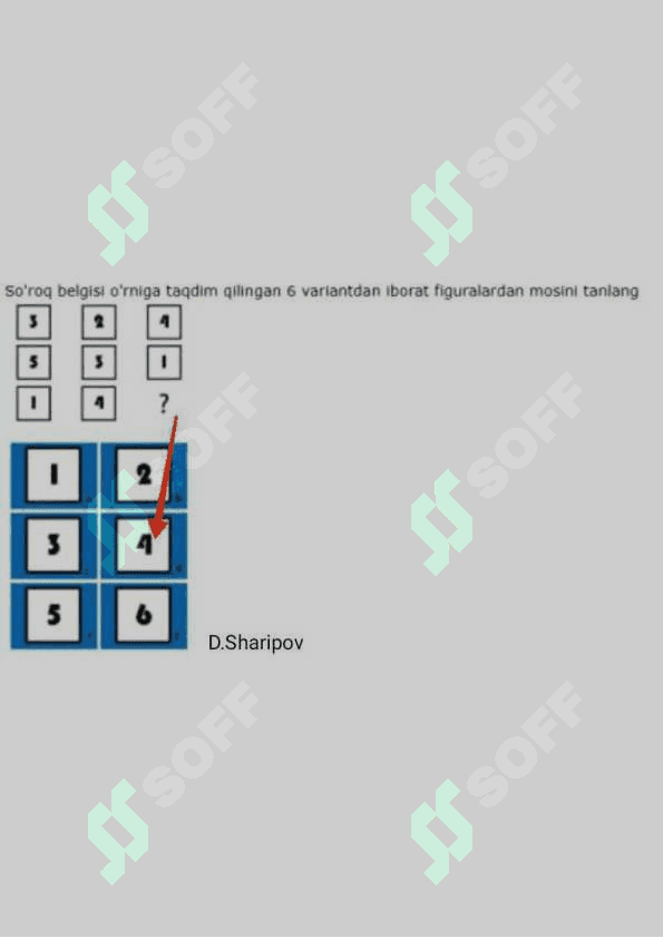 ARGOS IQ TESTI 2025 100% TOG'RI 2