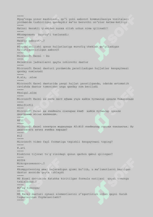 axborot kommunikatsiya texnologiyalari test javoblari 7