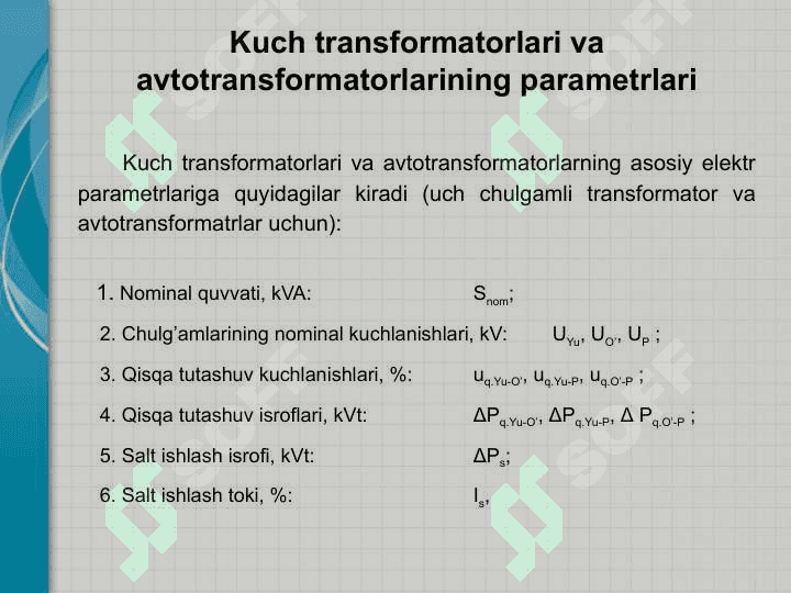 Kuch transformatorlari va avtotransformatorlar 3