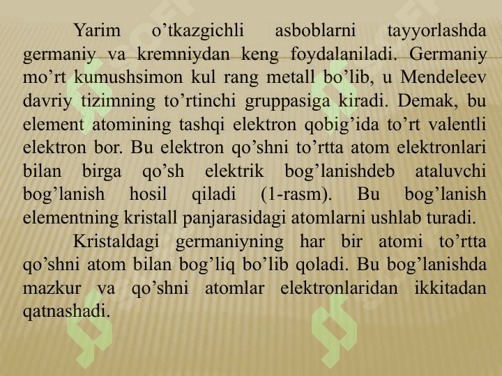 Yarim o‘tkazgichlar 2