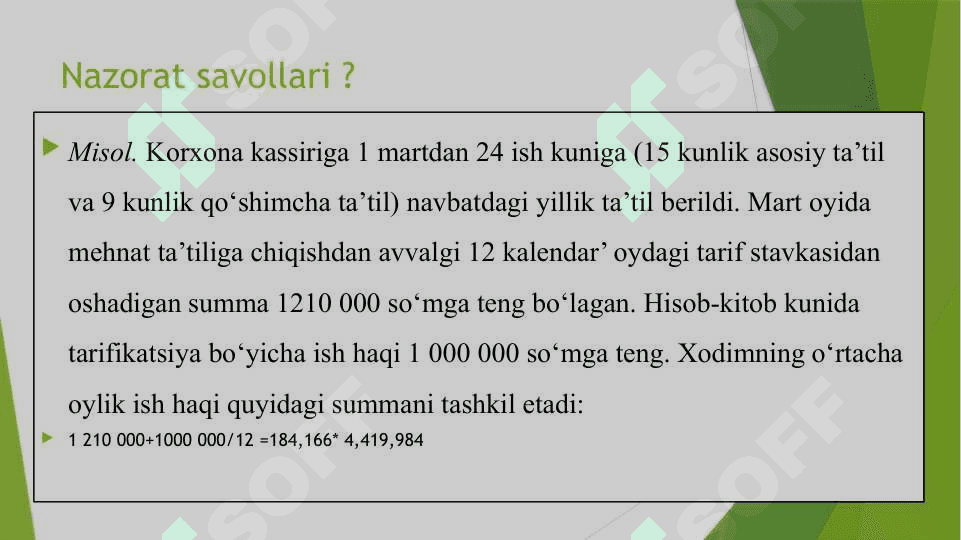 Mehnat va unga haq to’lash hisobi tahlili 2