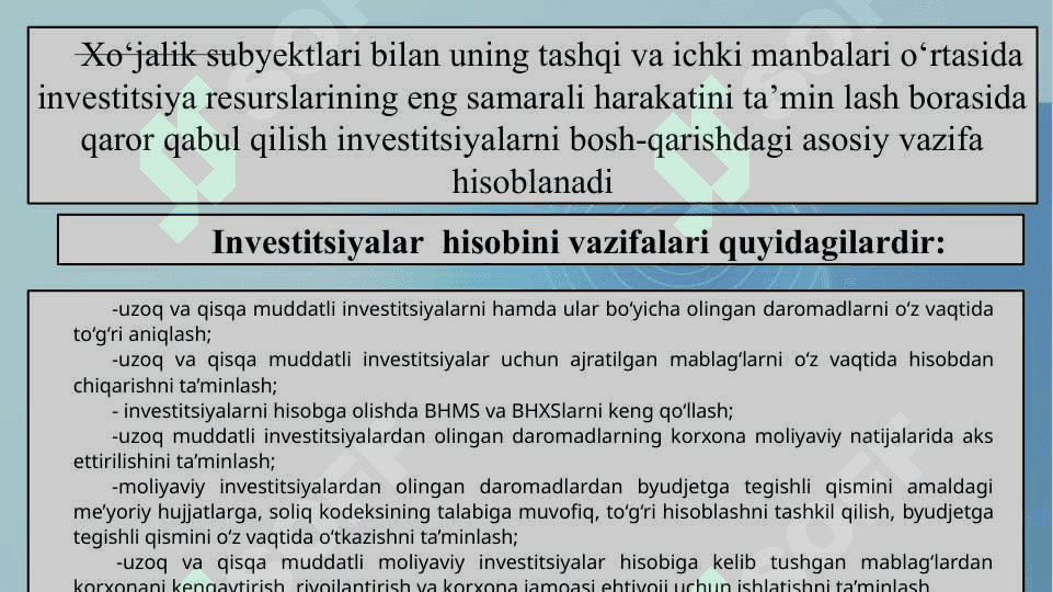 Investitsiya hisobi 8