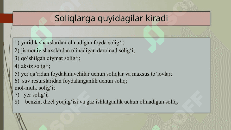 Soliqlar va boshqa majburiy to’lovlar hisobi 3