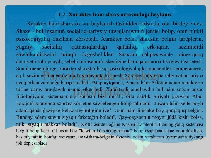 Psixologiyada xarakter mashqalası 5