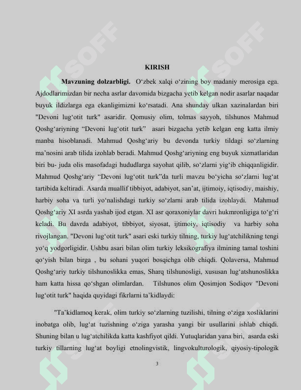 Kurs ishi. Devoni lug'atit turk 3
