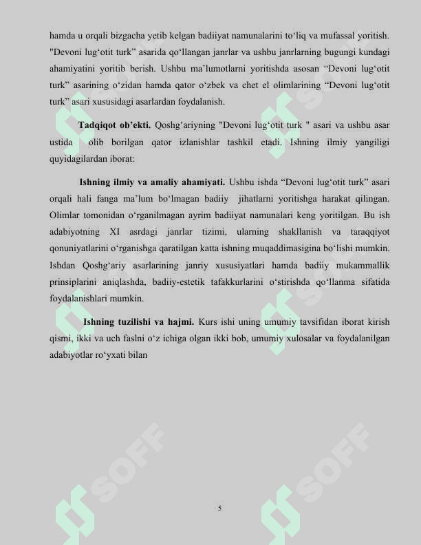 Kurs ishi. Devoni lug'atit turk 5