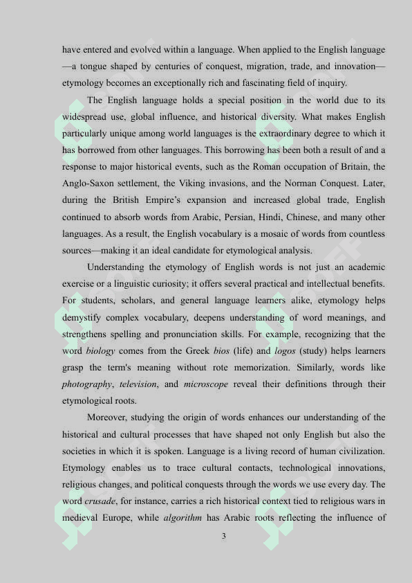 ETYMOLOGY OF ENGLISH WORDS 3