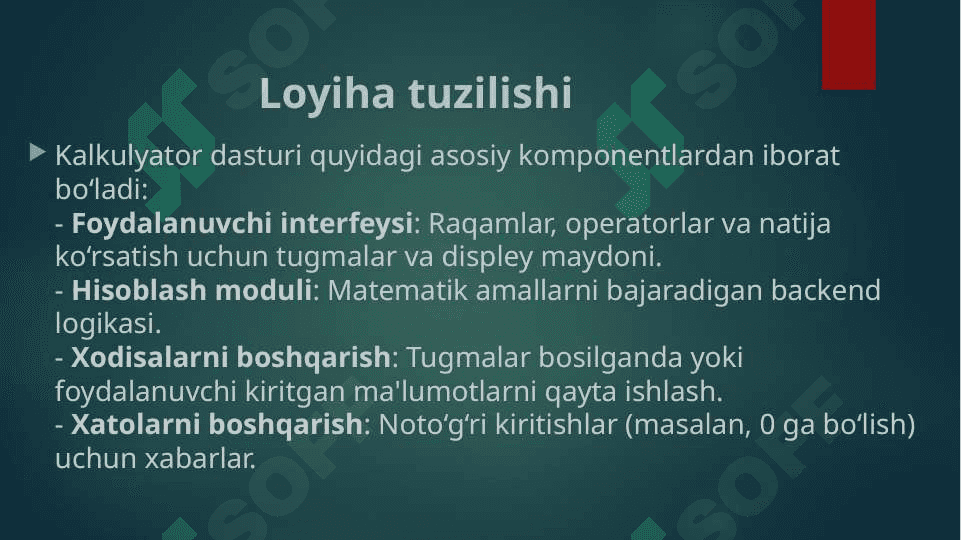 Grafik foydalanuvchi interfeysi bilan C++ tilida kalkulyatori ishlab chiqish 4