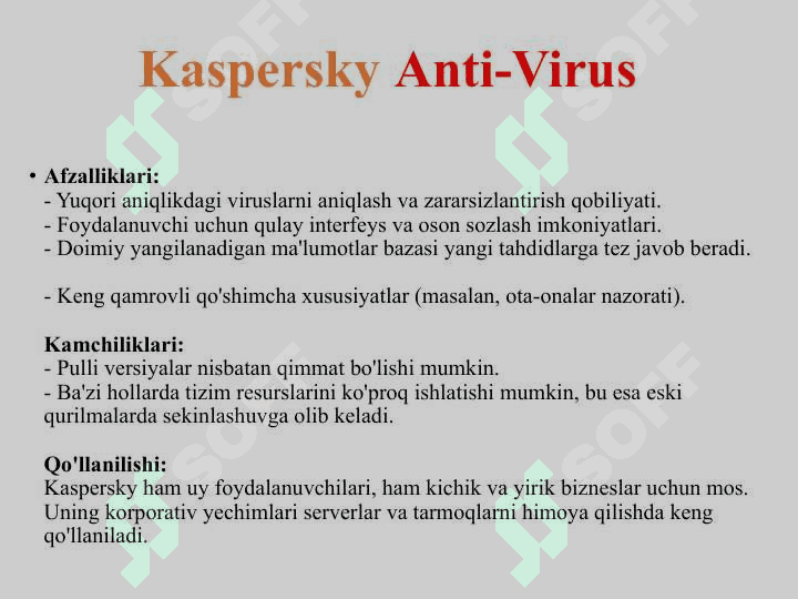 Kasperskiy Doctor web Nortot antivirus dasturlari 7