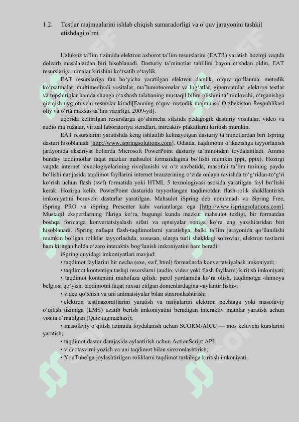 iSpring QuizMaker dasturida Web dasturlash fanidan tеstlar komplеksini ishlab chiqish 8