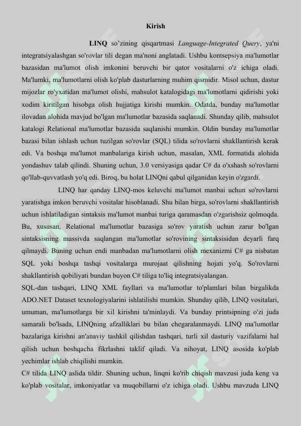 LINQ metodlarini o'rganish 2