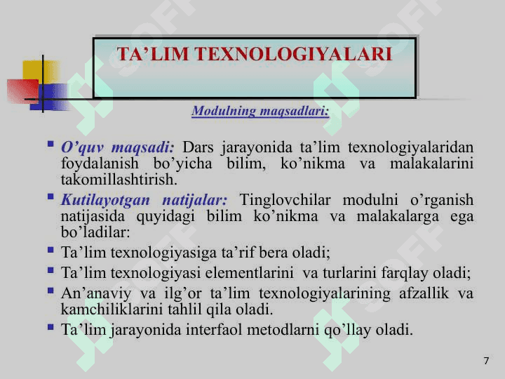 Boshlang‘ich sinflarda matematika o‘qitishni tashkil qilishda interfaol metodlardan foydalanish. 7